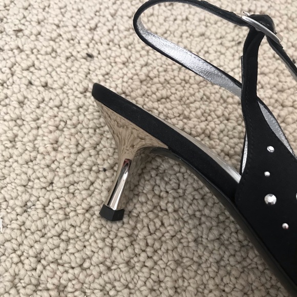 St. John black heels with rhinestones, size 7. - Picture 4 of 5